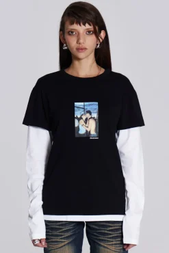 Jaded London T-Shirts*Ibiza Kiss Double Layer Tee
