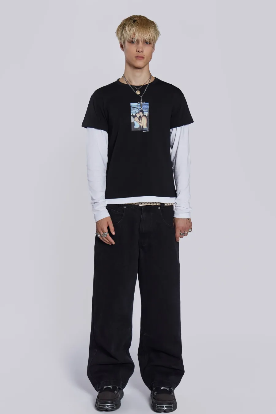 Jaded London T-Shirts*Ibiza Kiss Double Layer Tee