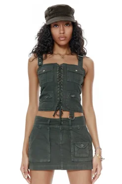 Jaded London Corsets*Khaki Cargo Corset