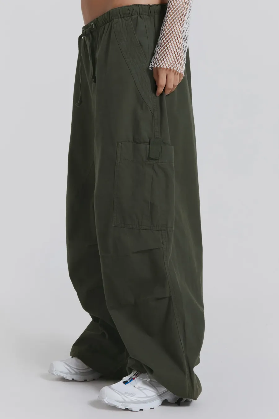 Jaded London Trousers*Khaki Parachute Cargo Pants
