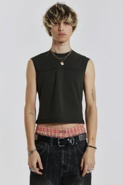 Jaded London Vests*Khaki Slub Tank