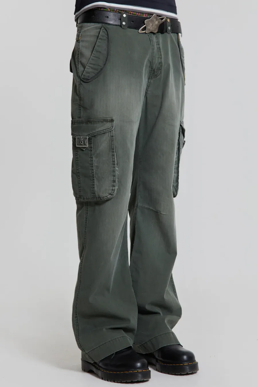Jaded London Cargo Pants*Khaki Straight Leg Cargo Trousers