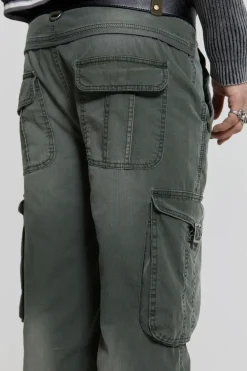 Jaded London Cargo Pants*Khaki Straight Leg Cargo Trousers