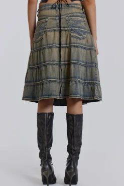 Jaded London Midi Skirts*Kutki Denim Midi Skirt