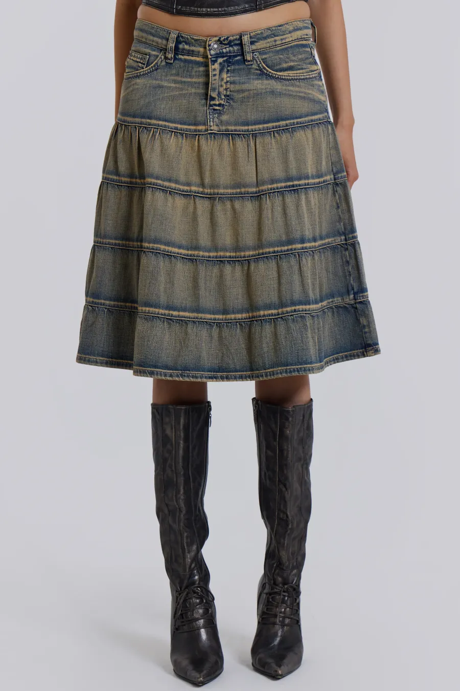 Jaded London Midi Skirts*Kutki Denim Midi Skirt