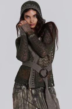 Jaded London Knitwear*Kyra Hooded Knit Cardigan
