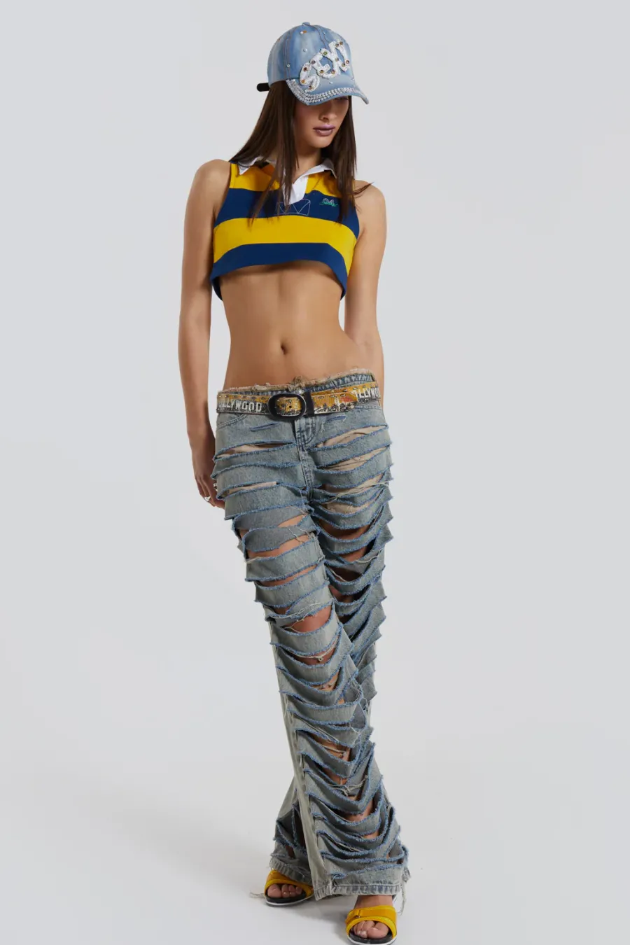 Jaded London Crop Tops*League Cropped Rugby Vest