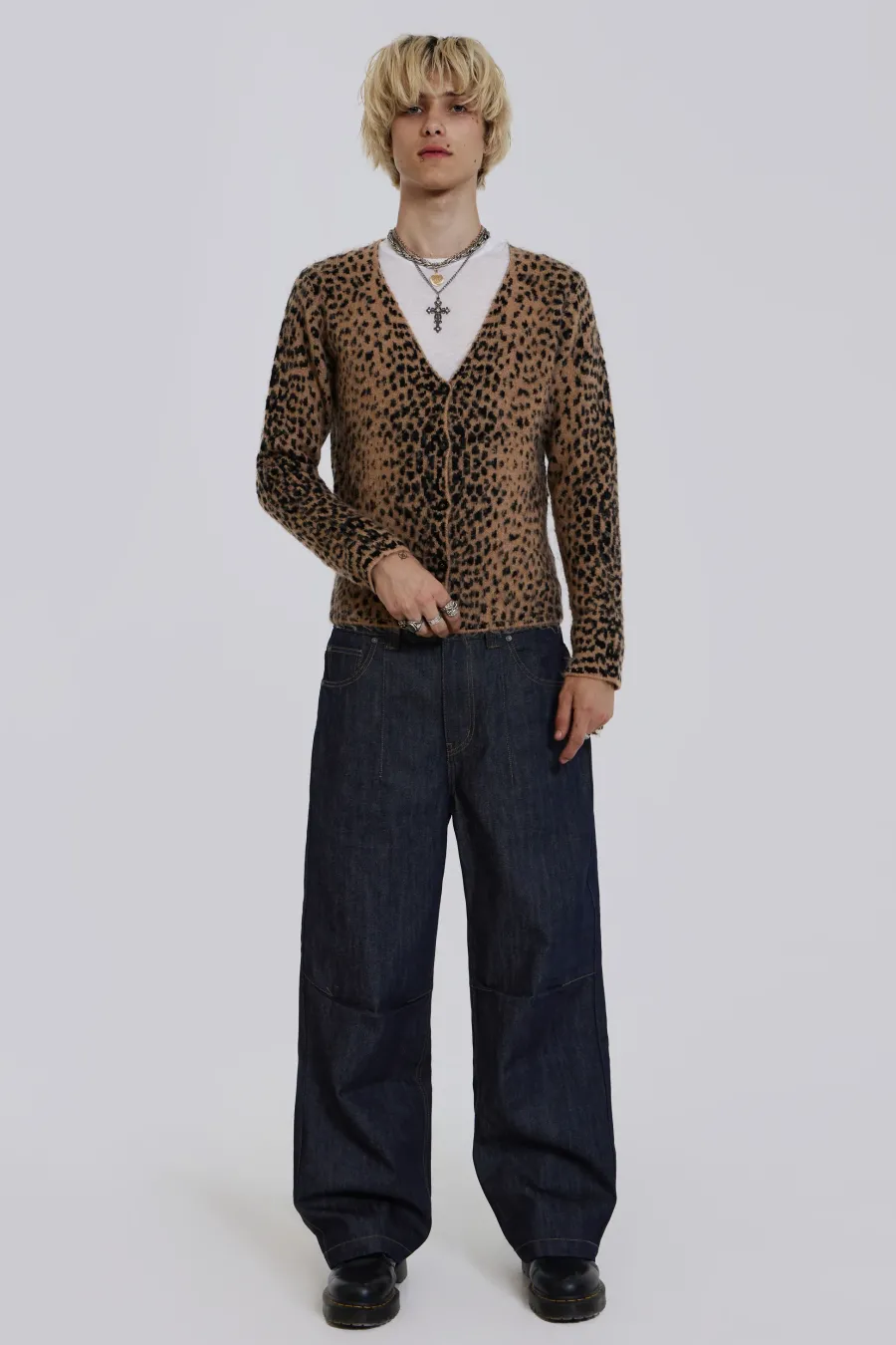 Jaded London Knitwear*Leopard Chuck Cardigan