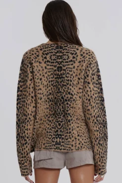 Jaded London Knitwear*Leopard Chuck Cardigan