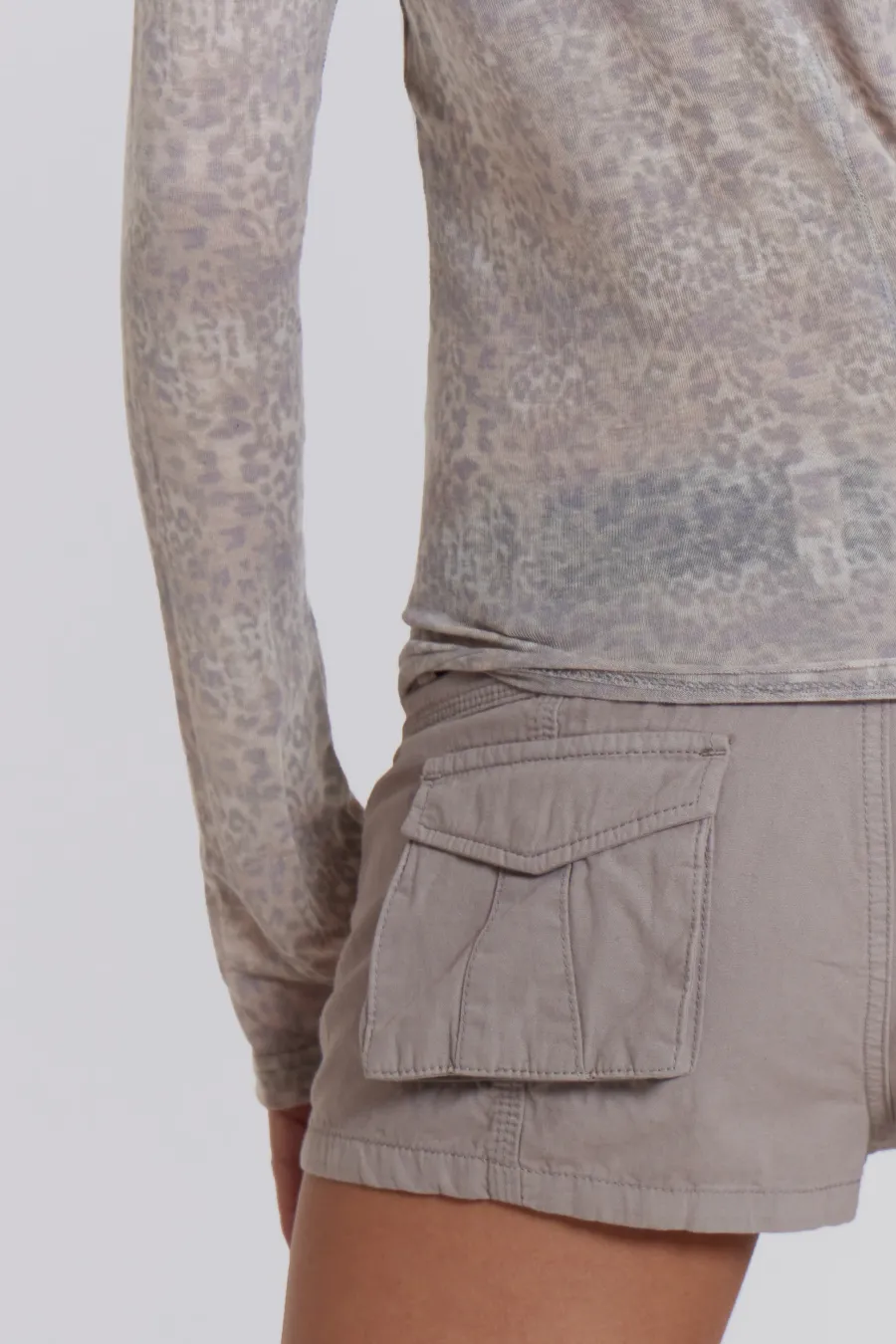 Jaded London T-Shirts*Leopard Mist Long Sleeve