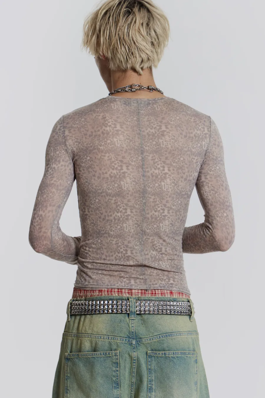 Jaded London T-Shirts*Leopard Mist Long Sleeve