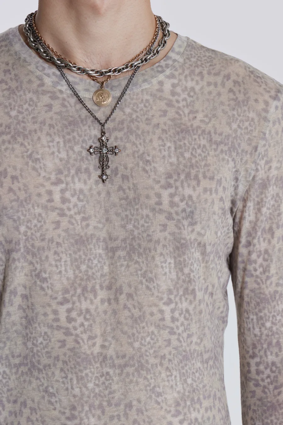 Jaded London T-Shirts*Leopard Mist Long Sleeve