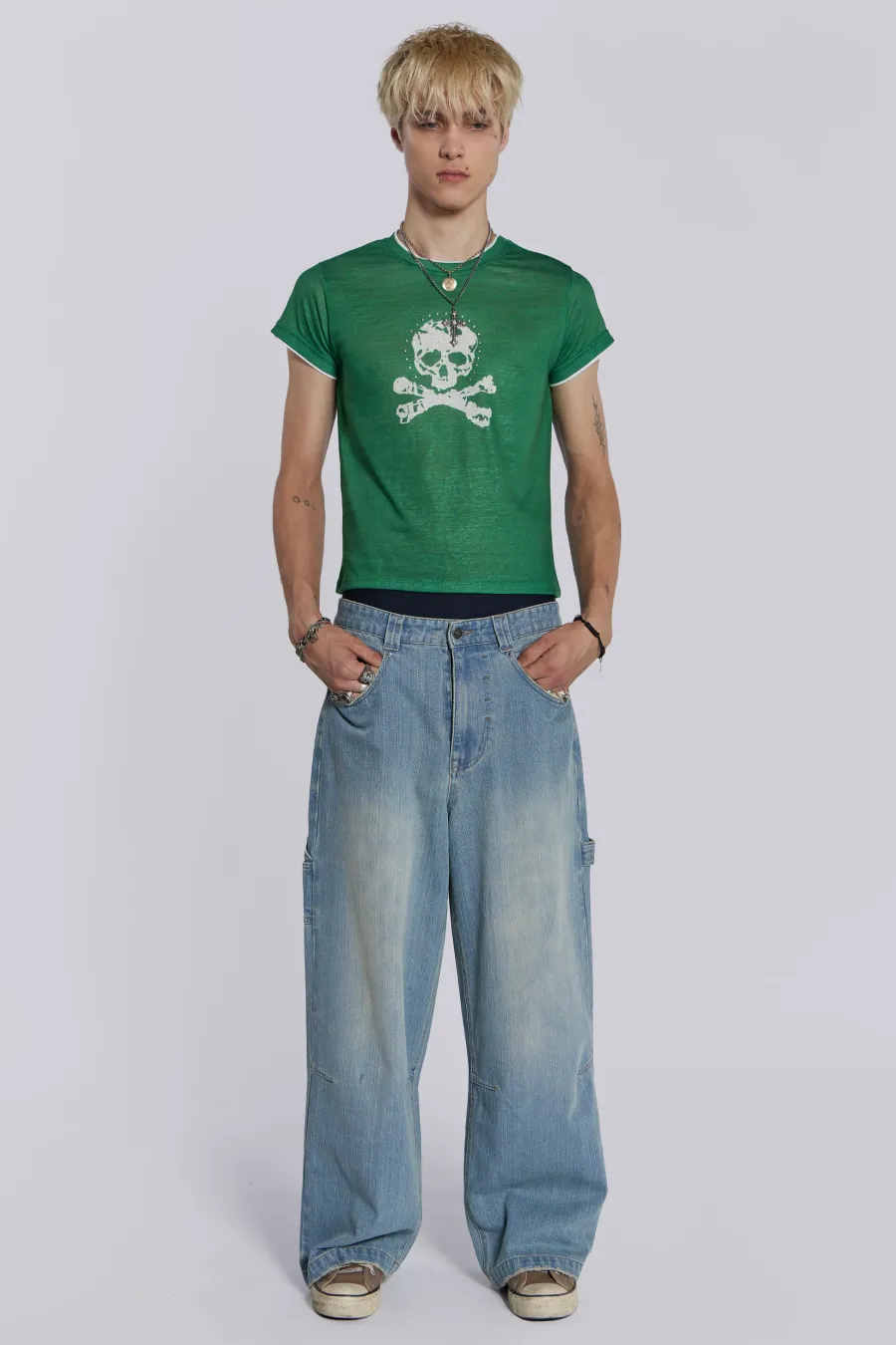 Jaded London Baggy Jeans*Light Wash Colossus Carpenter Jeans