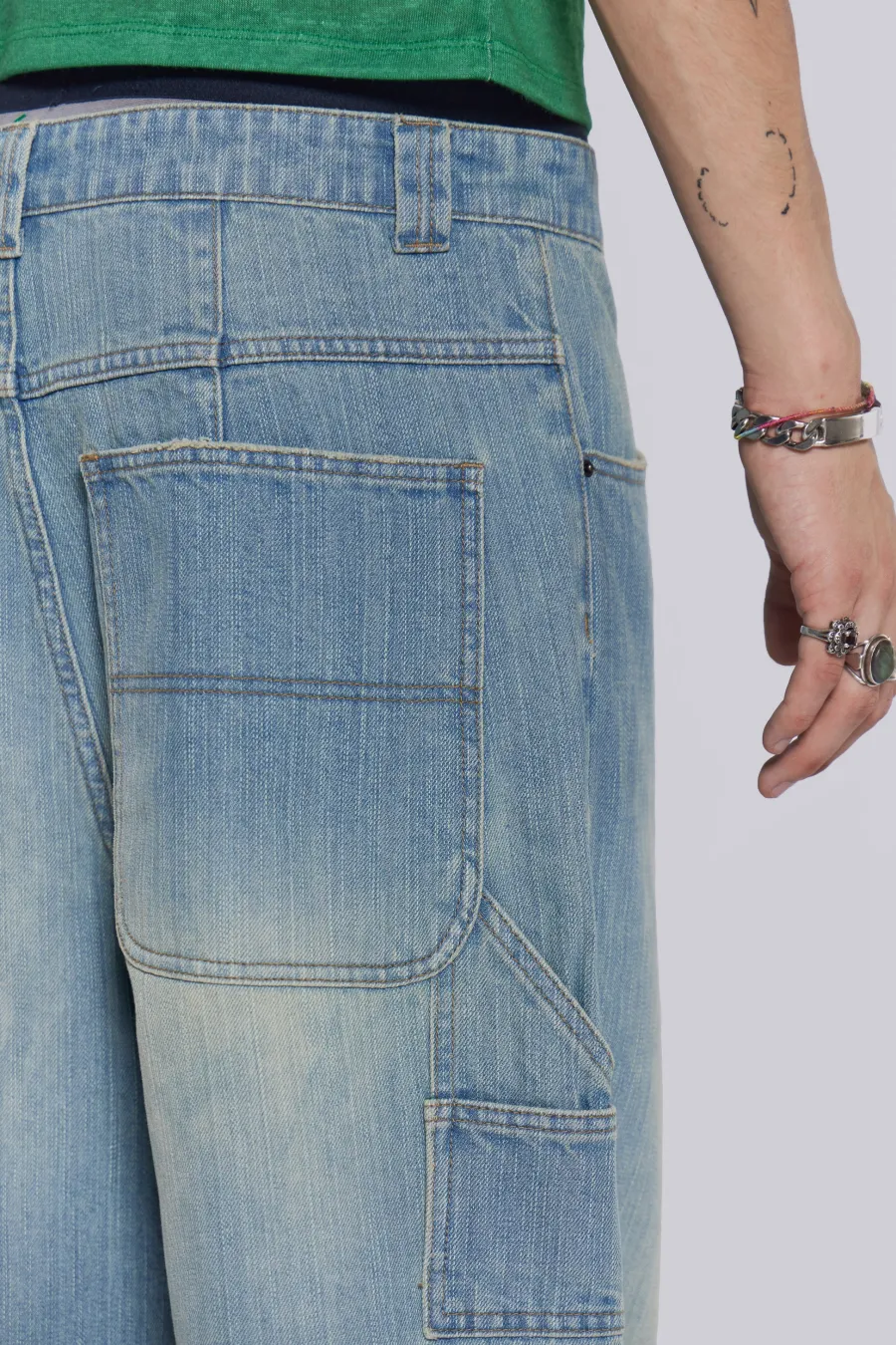 Jaded London Baggy Jeans*Light Wash Colossus Carpenter Jeans