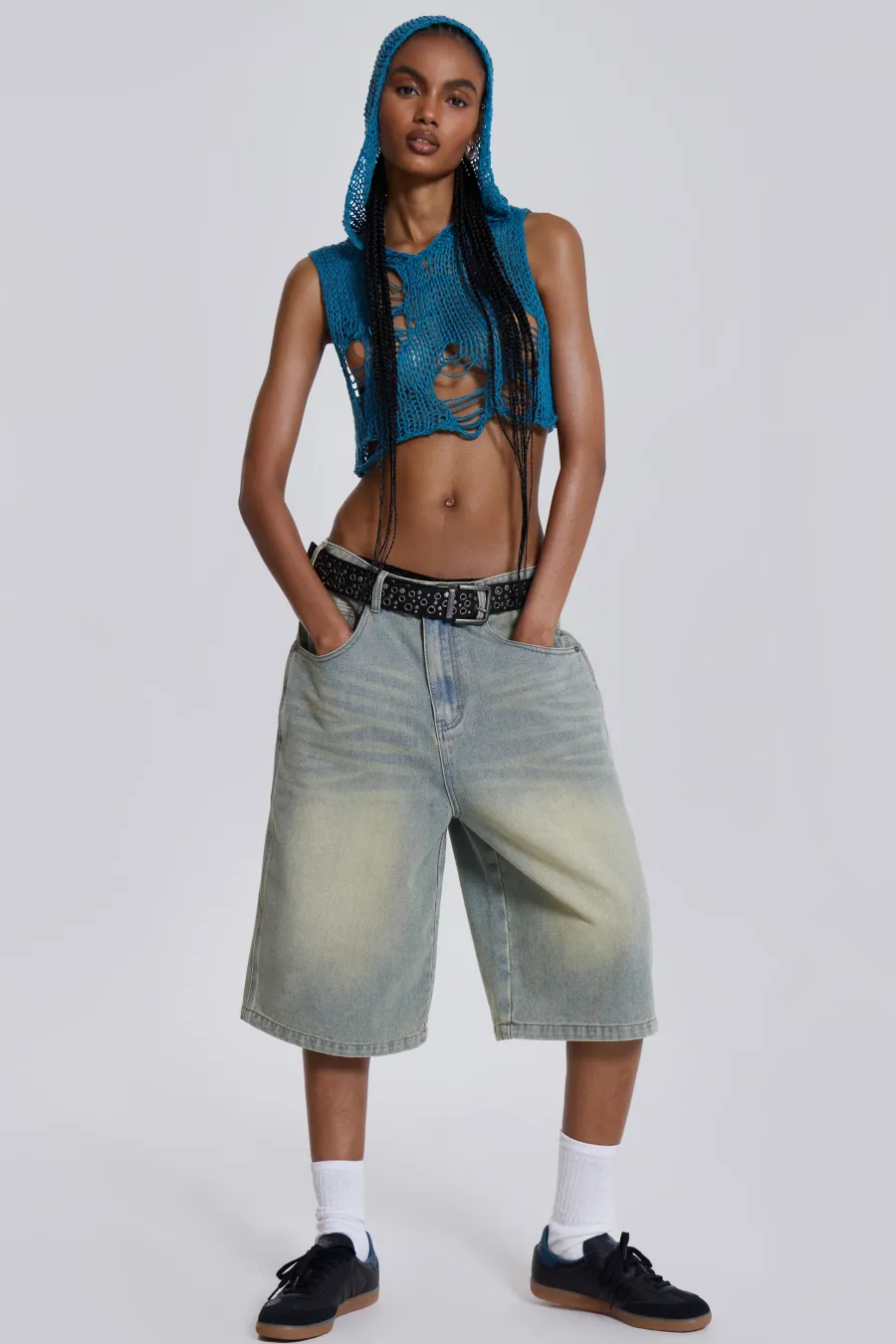 Jaded London Jeans*Light Wash Jumbo Jorts