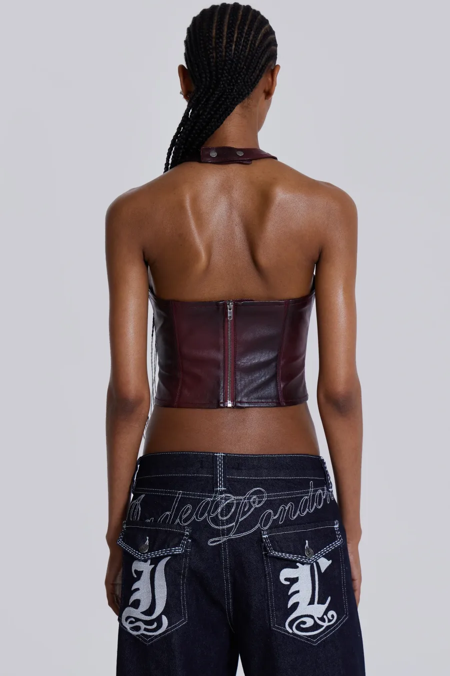 Jaded London *Lynx Faux Leather Corset Top