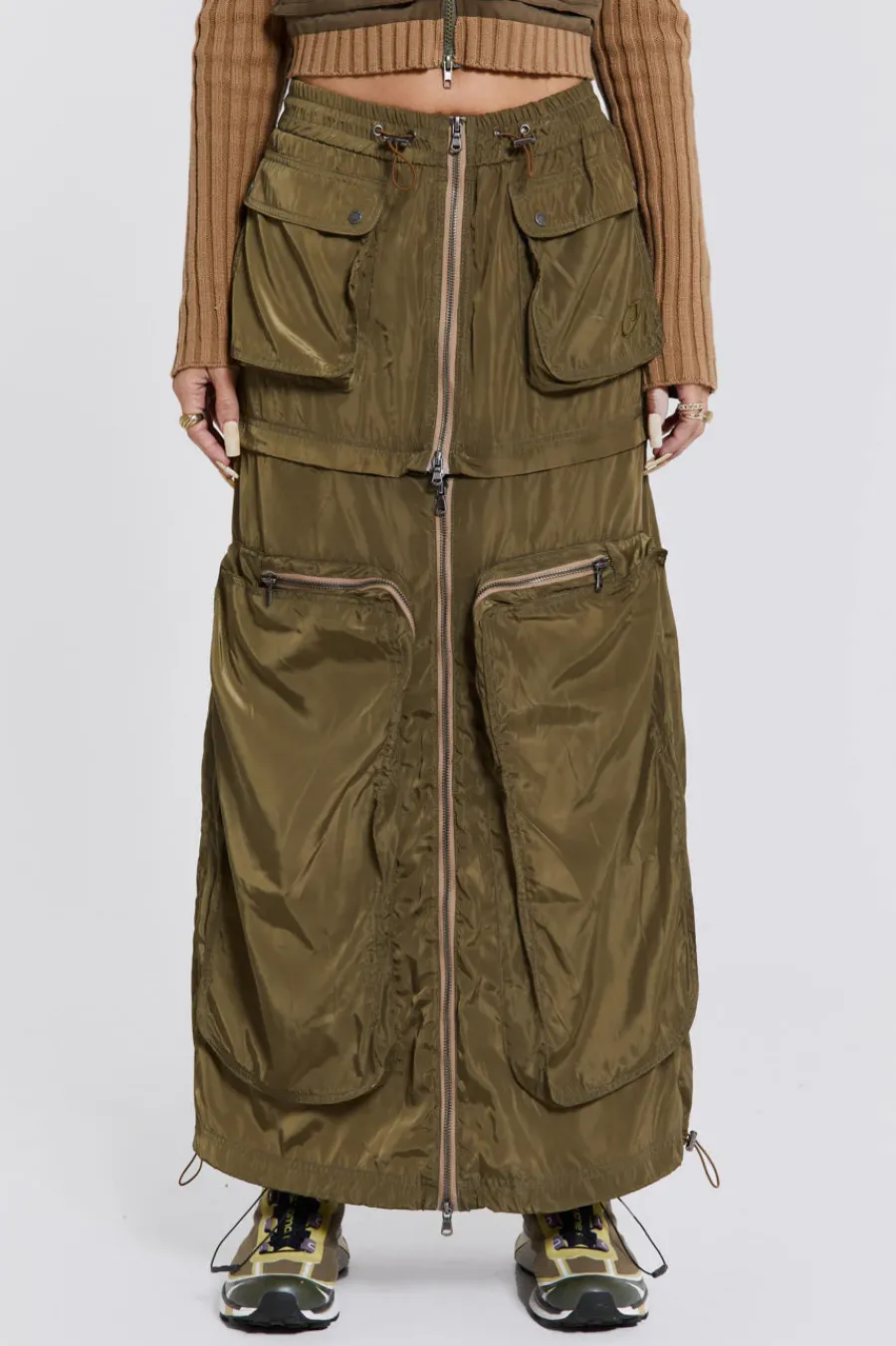 Jaded London Maxi Skirts*Madison 2 In 1 Cargo Maxi Skirt