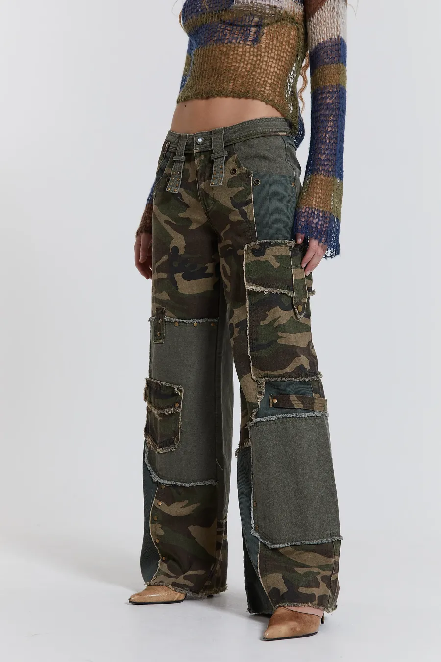 Jaded London Jeans*Magna Camo Distressed Patchwork Jeans