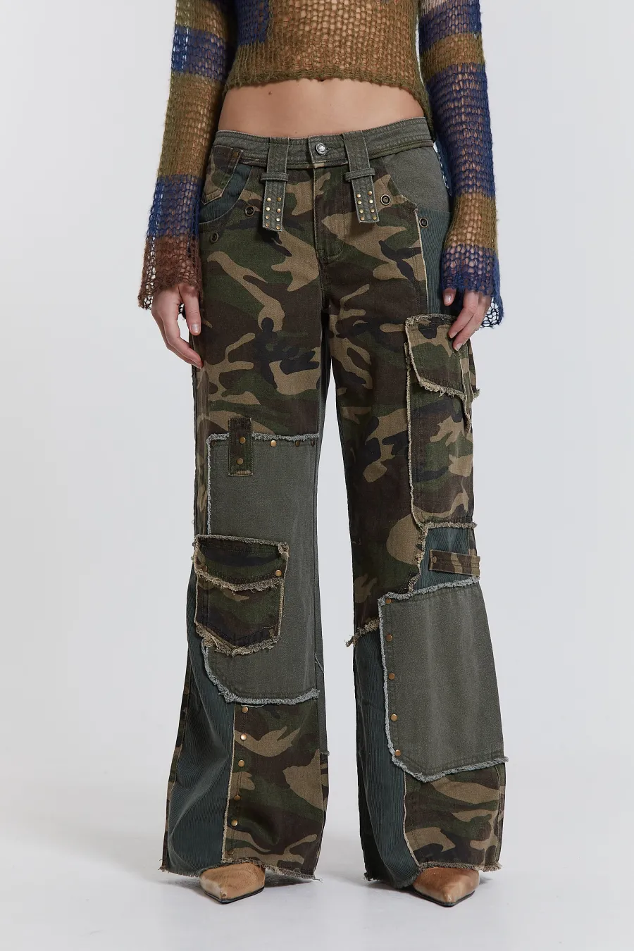 Jaded London Jeans*Magna Camo Distressed Patchwork Jeans
