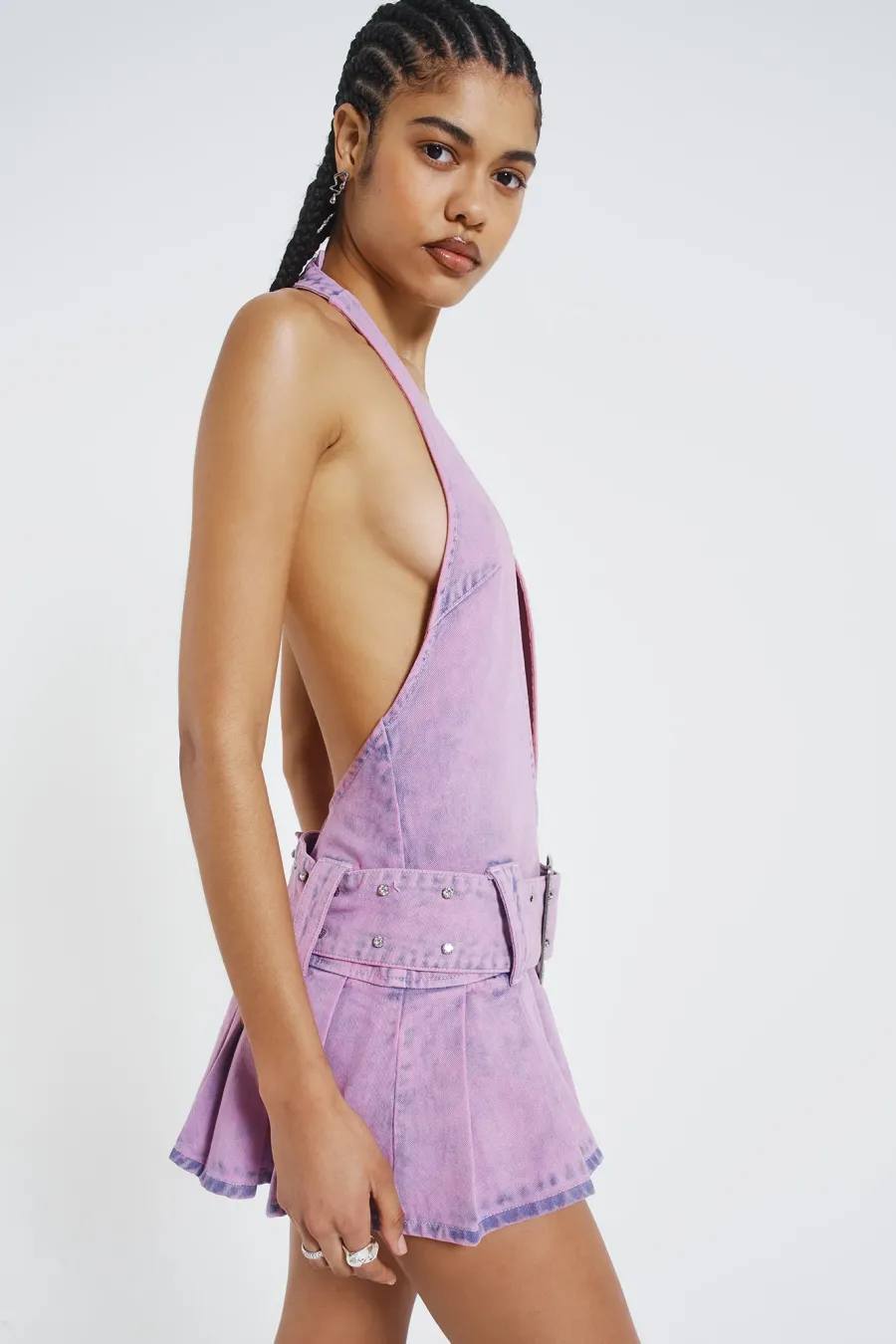 Jaded London Mini Dresses*Malibu Plunge Denim Mini Dress
