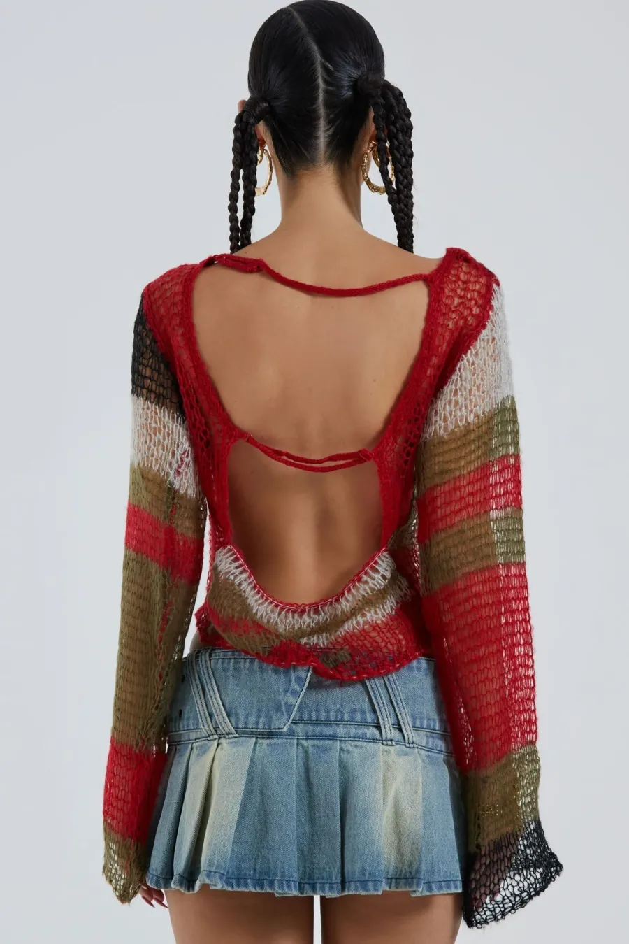 Jaded London Knitwear*Mercer Backless Shredded Knit