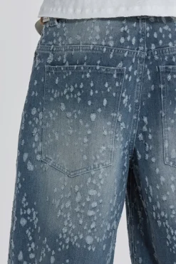 Jaded London Jeans*Mid Blue Shredded Colossus Jeans