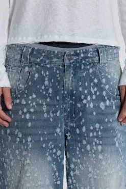 Jaded London Jeans*Mid Blue Shredded Colossus Jeans