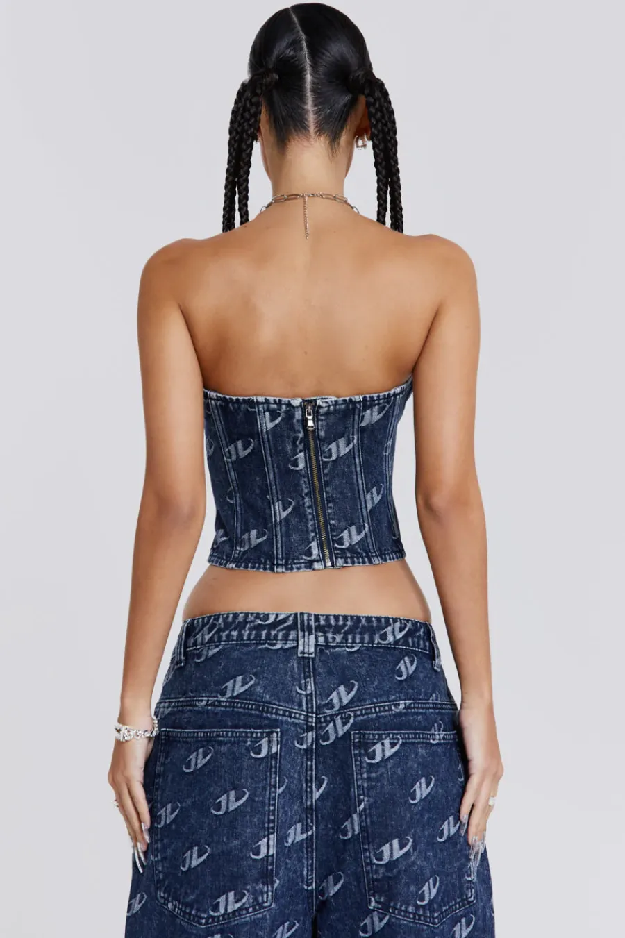 Jaded London *Monogram Strapless Corset Top