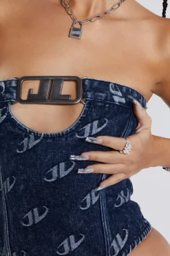 Jaded London *Monogram Strapless Corset Top