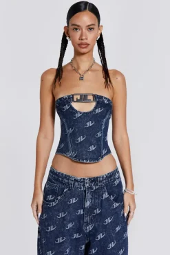 Jaded London *Monogram Strapless Corset Top