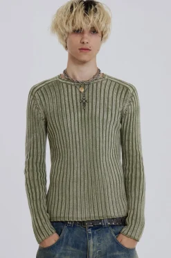 Jaded London Knitwear*Moss Green Vault Knit