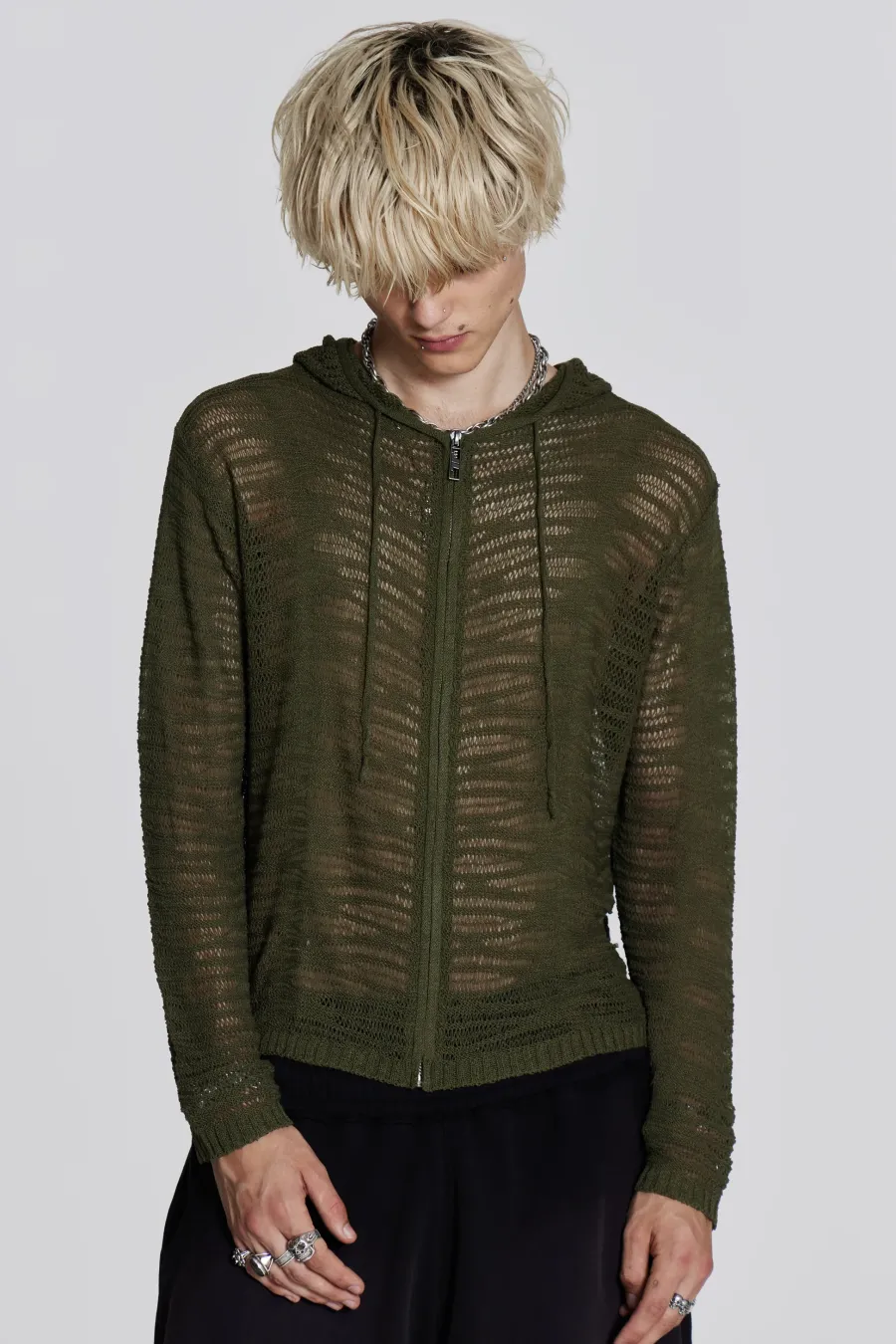 Jaded London Knitwear*Noise Knit Hoodie
