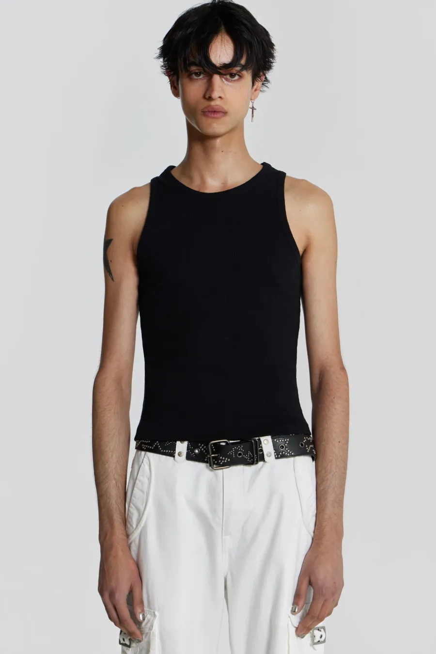 Jaded London *Ntrls Black Rib Vest