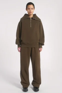 Jaded London *Ntrls Mocha Quarter Zip Sweatshirt