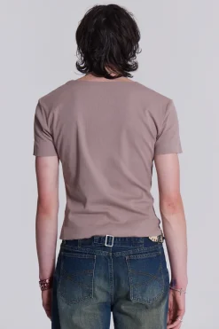Jaded London *Ntrls Taupe Rib Tee