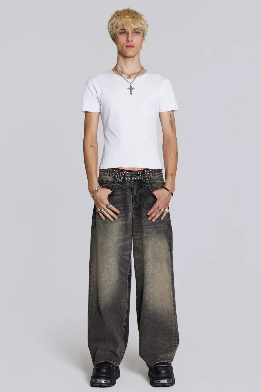 Jaded London *Ntrls White Rib Tee