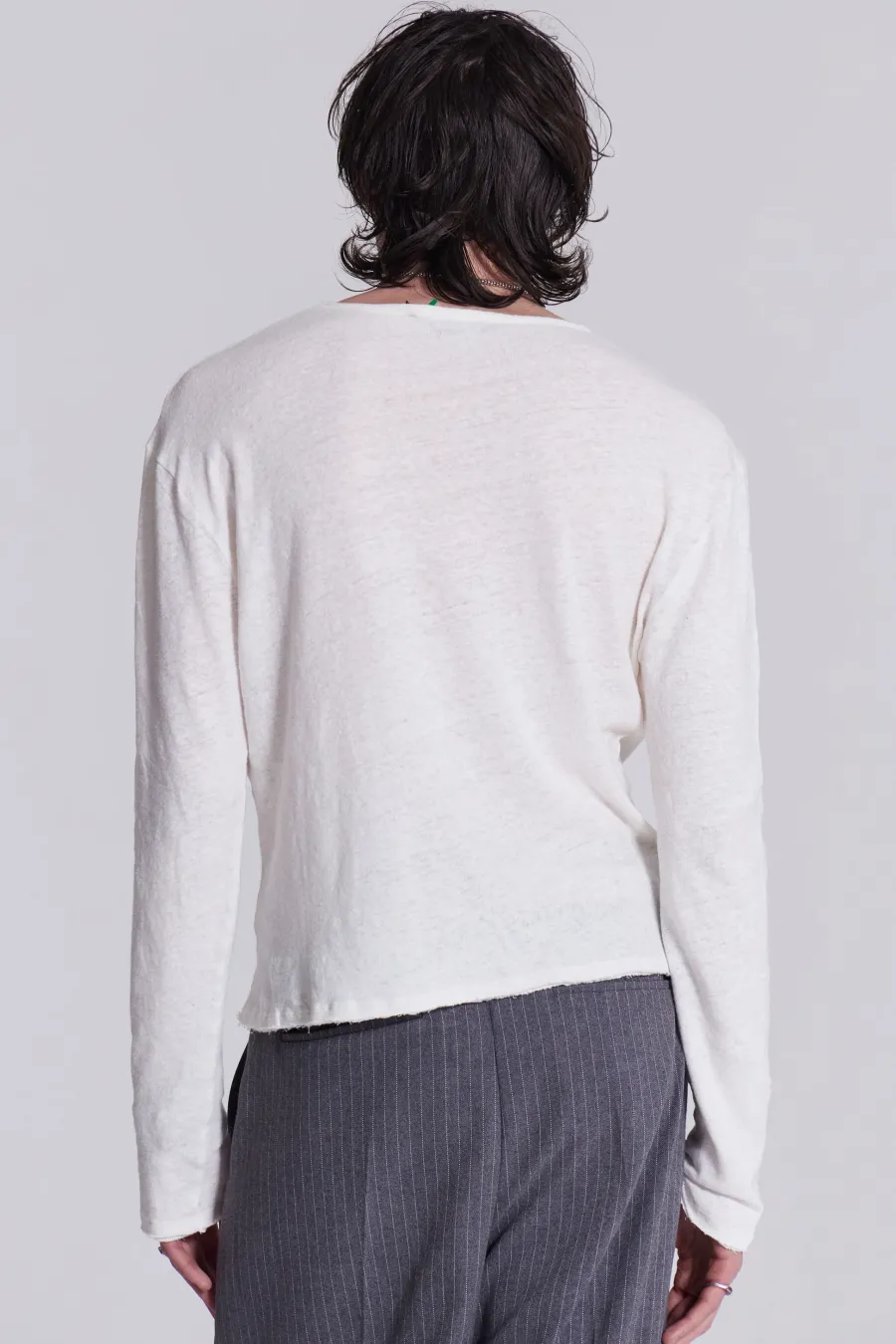 Jaded London T-Shirts*Off White Slub Long Sleeve