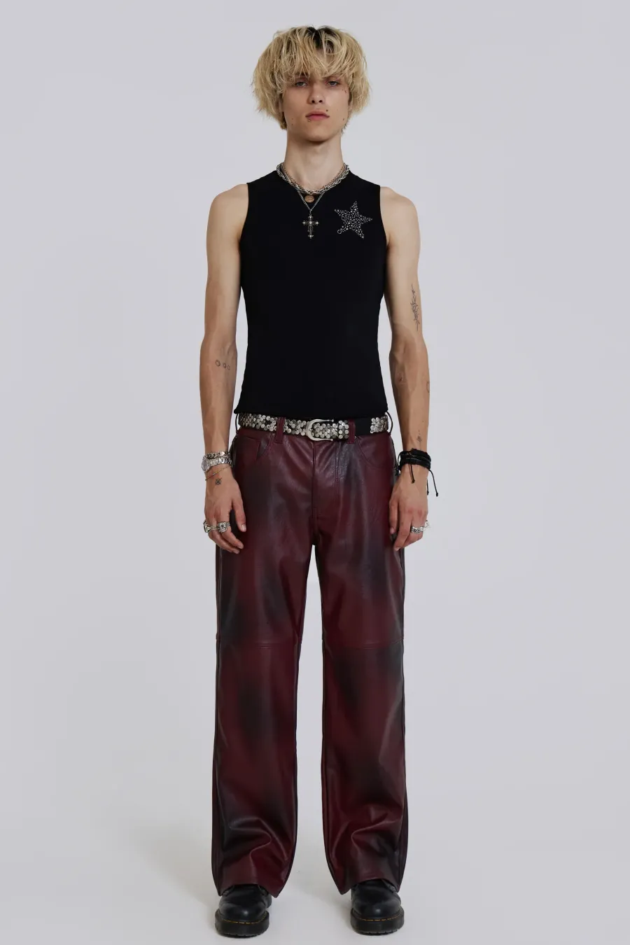 Jaded London Trousers*Oxblood Faux Leather Pants