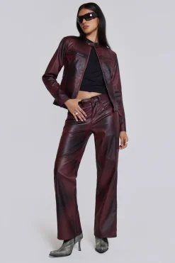Jaded London *Oxblood Faux Leather Pants