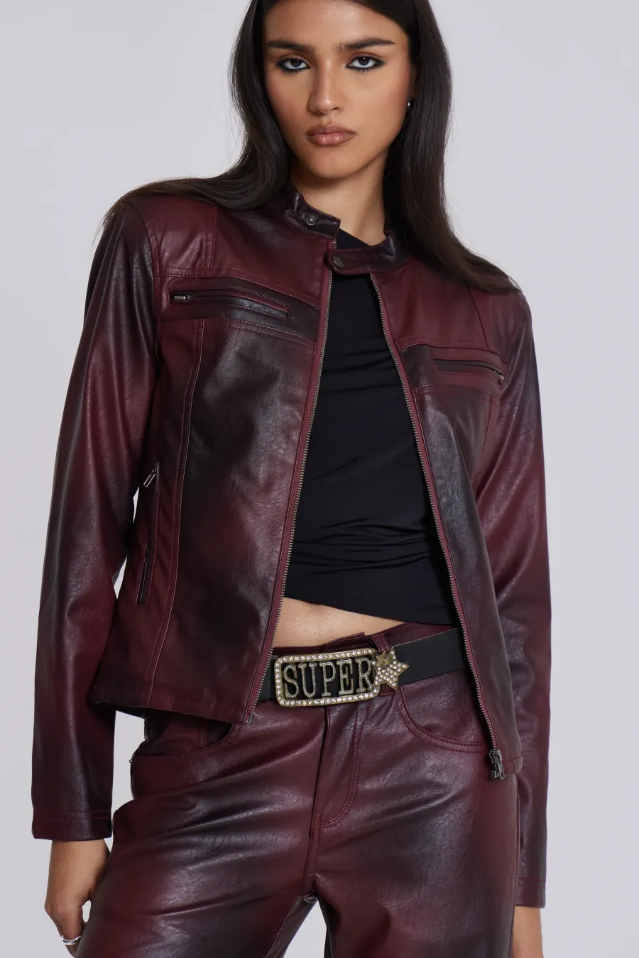 Jaded London *Oxblood Piston Jacket