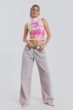 Jaded London Jeans*Pink Wash Acid Colossus Baggy Jeans