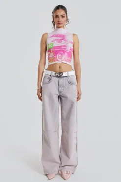 Jaded London Jeans*Pink Wash Acid Colossus Baggy Jeans