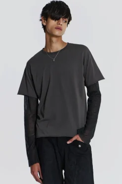 Jaded London T-Shirts*Pitch Double Layer Tee