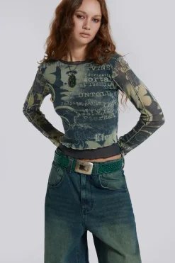Jaded London Long Sleeve Tops*Primavera Mesh Long Sleeve Top