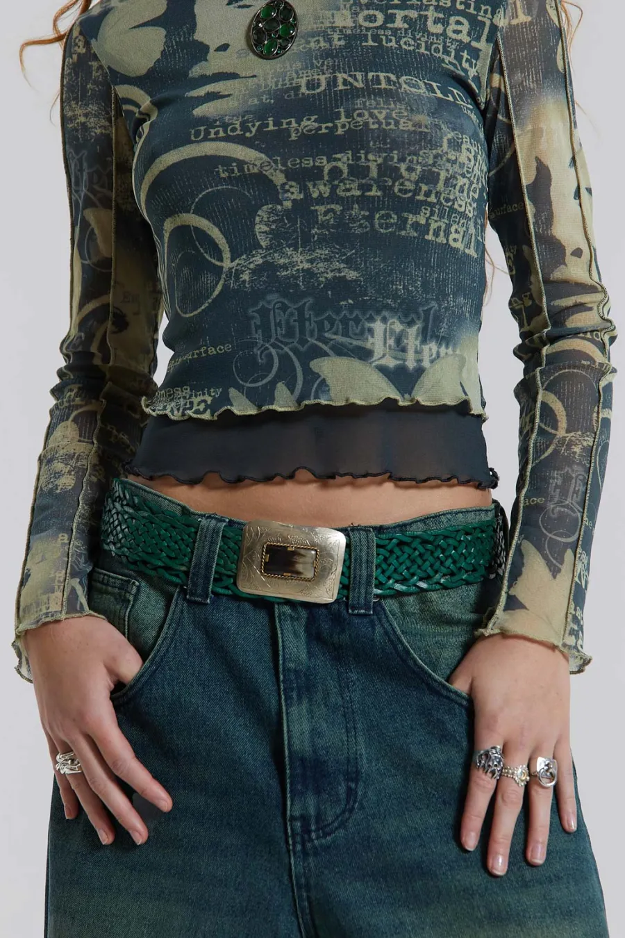 Jaded London Long Sleeve Tops*Primavera Mesh Long Sleeve Top