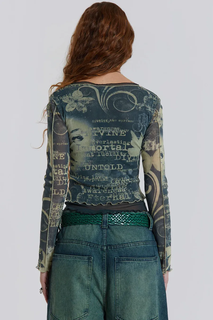 Jaded London Long Sleeve Tops*Primavera Mesh Long Sleeve Top