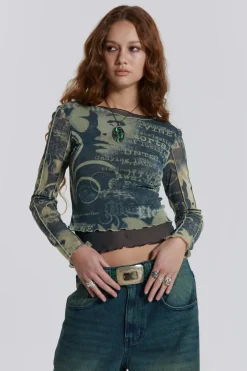Jaded London Long Sleeve Tops*Primavera Mesh Long Sleeve Top