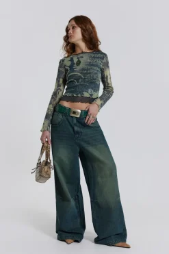 Jaded London Long Sleeve Tops*Primavera Mesh Long Sleeve Top