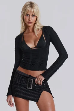 Jaded London Knitwear*Rain Long Sleeve Top With Bralette
