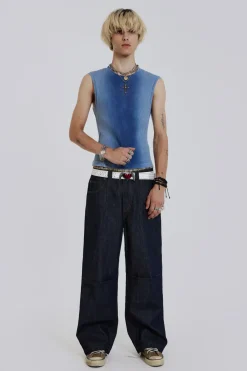 Jaded London Baggy Jeans*Raw Denim Razor Jeans